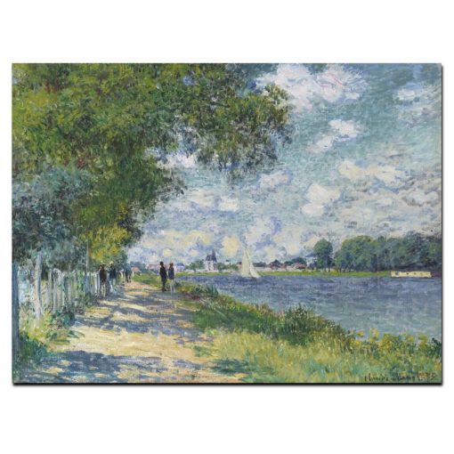 HD Print Claude Monet Seine in Argenteuil Impressionist Landscape Oil Painting on Canvas Art Poster Wall 2