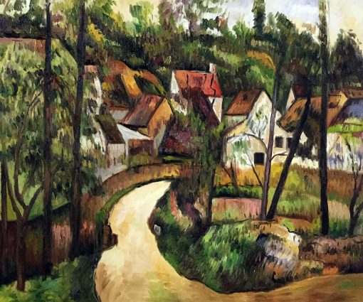 Landscape Wall Arts Turn in the Road by Paul Cezanne Oil Painting Reproductions Horizontal Customize Painting