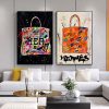 Modern Fashion Bag Canvas Posters and Prints Pop Art Luxury Bag for Women Room Wall Cuadros