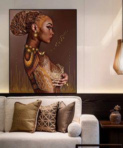 Modern Sexy African Black Women Canvas Paintings Wall Art Decorative Pictures Prints Poster Living Room Home 4