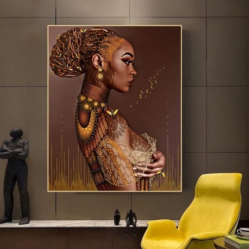 Modern Sexy African Black Women Canvas Paintings Wall Art Decorative Pictures Prints Poster Living Room Home