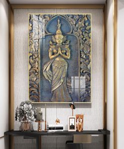 New Chinese Style Guanyin God Buddha Wall Art Modern Canvas Paintings Wall Picture Buddhism Posters Decor 2
