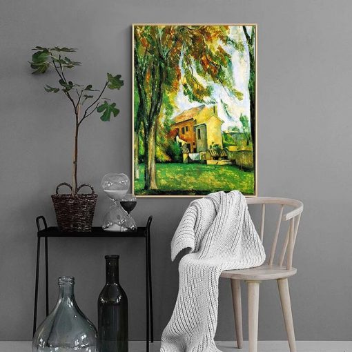 Paul Cezanne Old Famous Master Artist The Neighborhood of Jas De Bouffan Canvas Painting Poster and 2