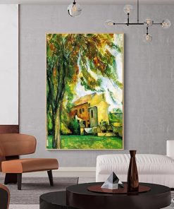 Paul Cezanne Old Famous Master Artist The Neighborhood of Jas De Bouffan Canvas Painting Poster and 3