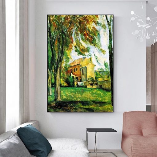 Paul Cezanne Old Famous Master Artist The Neighborhood of Jas De Bouffan Canvas Painting Poster and 4