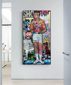 Street Graffiti Pop Art Boxing Champion ALI Portrait Poster And Print Abstract Canvas Painting Gym Wall 3