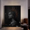 The African Woman In The Dark Poster Abstract Black Woman Canvas Painting Dark Goddess Wall Art