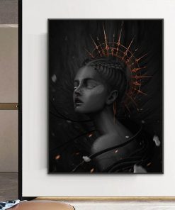 The African Woman In The Dark Poster Abstract Black Woman Canvas Painting Dark Goddess Wall Art 2