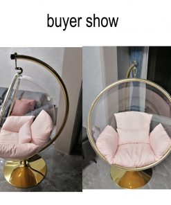 Transparent Egg Chair Ball Chair with Soft Cushion Rocking Chair Lounge Chair Recliner Chair Indoor Outdoor 3