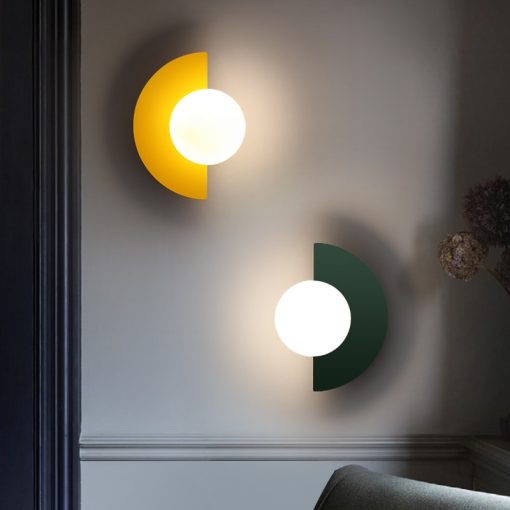 Wall Lamp Nordic LED Bedroom Bedside Simple Colored Designer Creative Living Room Aisle Corridor Study Indoor 2