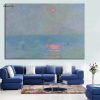 YWDECOR HD Print Impression Sunrise Claude Monet Oil Painting on Canvas Art Impressionist Landscape Wall Picture