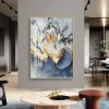 Abstract Golden Flower Building Art Canvas Painting Wall Poster Modern Pictures for Living Room Hall Home