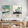 Chinese Architecture Watercolor Canvas Art Painting Nordic Landscape Posters Print Wall Picture Japanese Korean Home Decoration