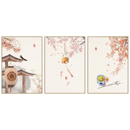 Chinese Style Landscape Posters Flowers Trees and Chinese Canvas Painting Prints Wall Art Pictures for Living 1