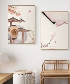 Chinese Style Landscape Posters Flowers Trees and Chinese Canvas Painting Prints Wall Art Pictures for Living 2