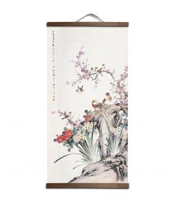 Chinese Traditional style flower animal canvas home decoration for living bedroom wall art picture poster wood 3