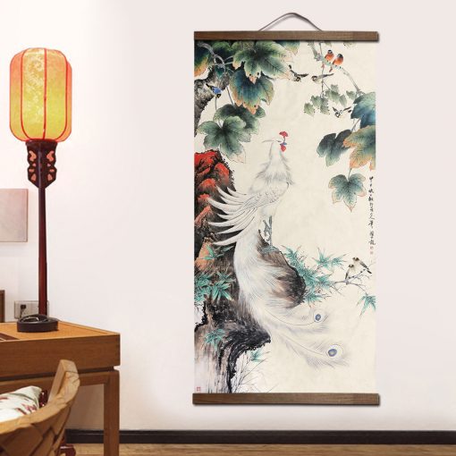 Chinese Traditional style flower animal canvas home decoration for living bedroom wall art picture poster wood