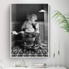 Einstein Sitting On Toilet Reading Newspaper Poster Black White Photography Canvas Painting Wall Art Pictures For