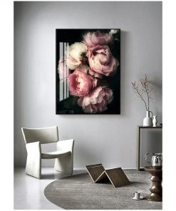 Fashion Posters And Prints Living Room Decor Vintage Poster Flowers Wall Art Canvas Print Pink Peony 2