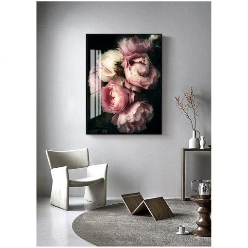 Fashion Posters And Prints Living Room Decor Vintage Poster Flowers Wall Art Canvas Print Pink Peony 2