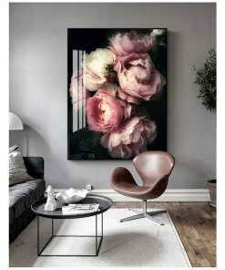 Fashion Posters And Prints Living Room Decor Vintage Poster Flowers Wall Art Canvas Print Pink Peony 3