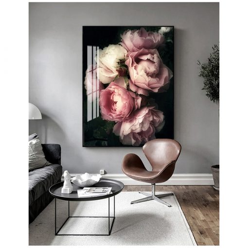 Fashion Posters And Prints Living Room Decor Vintage Poster Flowers Wall Art Canvas Print Pink Peony 3