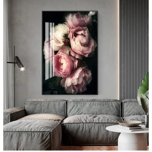 Fashion Posters And Prints Living Room Decor Vintage Poster Flowers Wall Art Canvas Print Pink Peony