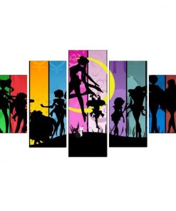 HD Print 5 Pieces Sailor Moon Japan Anime Characters Canvas Painting Home Decor Wall Art Poster 2