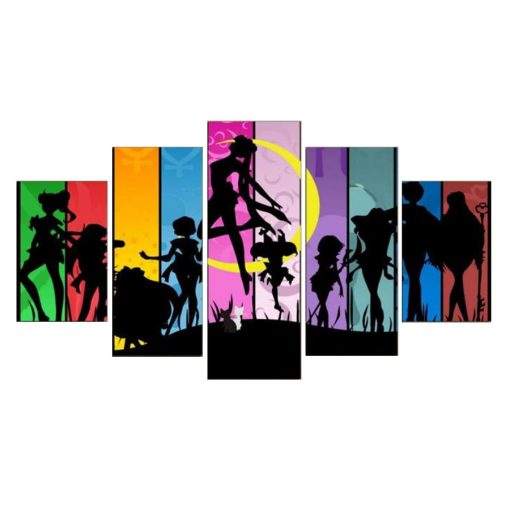 HD Print 5 Pieces Sailor Moon Japan Anime Characters Canvas Painting Home Decor Wall Art Poster 2