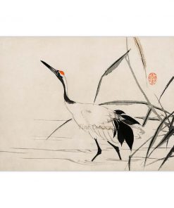 Japanese Crane Mochizuki Gyokusen Vintage Japanese Art Poster Ukiyoe Woodblock Canvas Print Chinese Bird Painting Wall 1