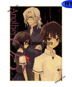 Japanese Horror Anime Another Posters Retro Kraft Paper Sakakibara Kouichi Misaki Mei Poster Wall Art Decor 1