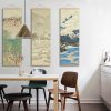 Japanese Ou Mi Ukiyoe Scroll Print Poster Landscape Wall Art Pictures Living Room Vintage Painting Farmhouse