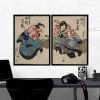 Japanese Samurai Double Picture Retro Japanese Samurai Ukiyo e Prints Samurai Art Japanese Samurai Affiches Large