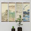 Japanese Style Ink Landscape Alpine Canvas Decorative Bedroom Living Room Wall Art Posters Chinese Solid Wood