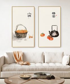 Modern Traditional Chinese Canvas Art Painting Print Still Life Poster Character Wall Pictures for Living Room 2