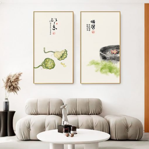 Modern Traditional Chinese Canvas Art Painting Print Still Life Poster Character Wall Pictures for Living Room 5