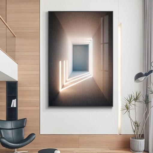 Nordic Building Corridor Picture Light and Shadow Painting on Canvas Posters Prints for Entrance Living Room 2