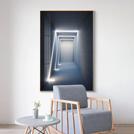 Nordic Building Corridor Picture Light and Shadow Painting on Canvas Posters Prints for Entrance Living Room 3