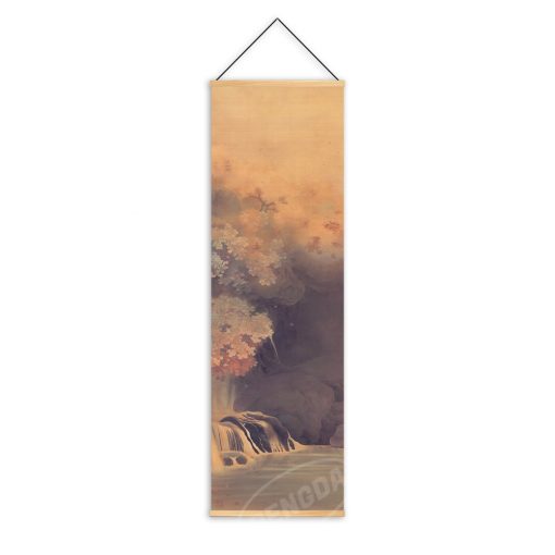 Nordic Canvas Printed Poster Wall Hanging with Scroll Painting Chinese Landscape Painting with Ink and Water 2