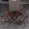 Nordic round dining table and chair combination Modern minimalist small dining room dining table Solid wood