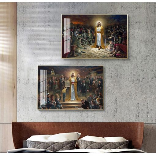 Pictures For Living Room Home Decor Unframed Painting Jesus Christ Rescue World Posters And Prints Canvas