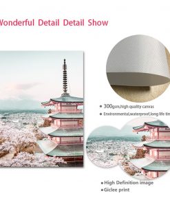 Sakura Japanese Mount Fuji Umbrella Tokyo Wall Art Canvas Painting Nordic Posters And Prints Wall Pictures 3