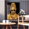 Scandinavian Cuadros Wall Picture for Living Room Black Gold African Art Woman Oil Painting on Canvas