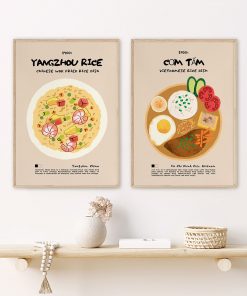 Trendy Ramen Fried Noodles Print Poster Chinese Japanese Indian Asian Food Retro Wall Art Canvas Pictures 2