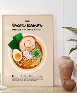 Trendy Ramen Fried Noodles Print Poster Chinese Japanese Indian Asian Food Retro Wall Art Canvas Pictures 3