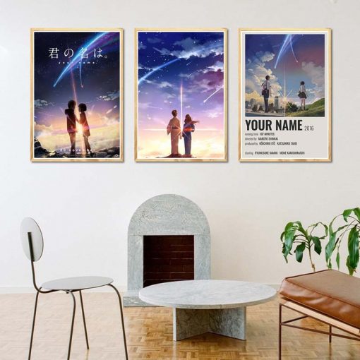 Vintage Comic Your Name Poster Japanese Anime Movie White Paper Prints Home Living Romm Decoration Bar 2