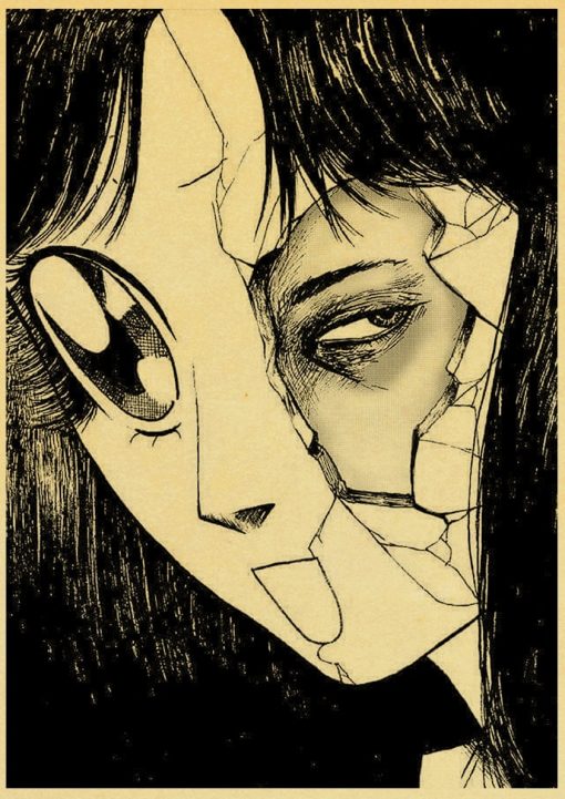 Vintage Japanese Anime Junji Ito Poster Vintage Kraft Paper High Quality Home Room Cartoon Art Print 3