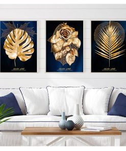 Wall Poster Modern Style Canvas Print Painting Art Aisle Living Room Unique Decoration Abstract Golden Plant 2