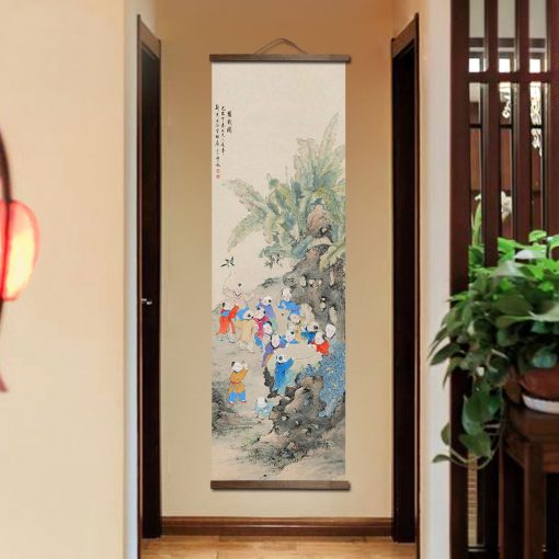 chinese style flower Green plants canvas decorative painting posters bedroom living room wall art solid wood 2