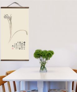 chinese style landscape Green plants canvas decorative painting Store bedroom living room wall art solid wood 8